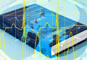 Book with graph overlaid