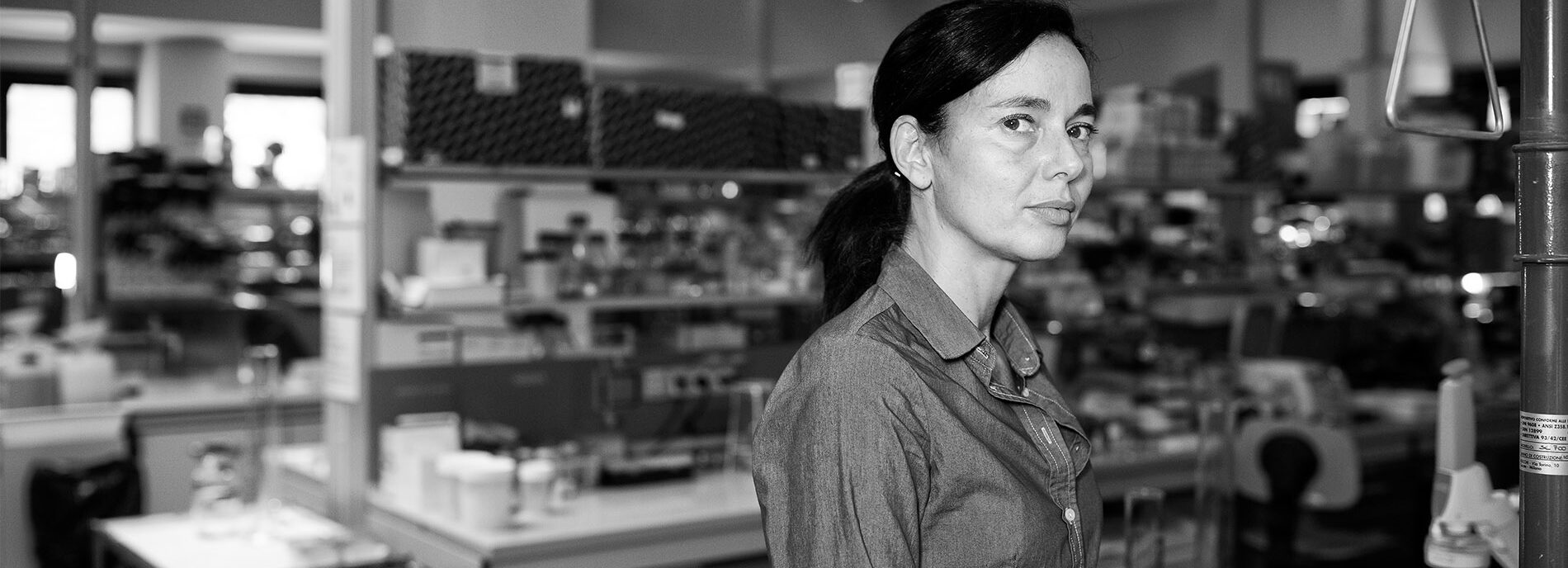 Laura Cancedda in Iama's lab.